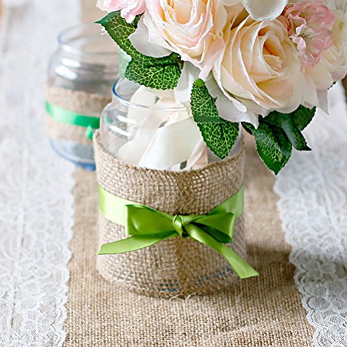 WINOMO Hessische Jute Handwerk Multifunktionsleisten-3M für Hochzeit-Dekor - 3