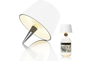 MU LIN Zdejmowana i zdejmowana lampa dotykowa butelki, akumulatorowa lampa stołowa Intensywna lampa do butelek Lampa na butelkę wodoodporna bezprzewodowa lampa LED. 1 sztuka biała