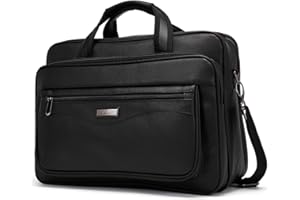 CLUCI Leather Briefcase for Men Large Capacity 15.6 Inch Laptop Business Travel Shoulder Bag