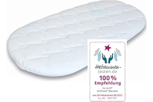 Alvi Matratze Alvimed Air | Baby Matratze Beistellbett Kinderbett Stubenwagen Wiege | Kindermatratze atmungsaktiv und wasserabweisend | Komfortschaum Dicke 4 cm