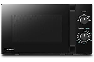 Toshiba Micro-ondes 20L MW2-MM20P(BK), Micro-ondes sur Pied, 800W, 5 Niveaux de Puissance, avec Décongélation Facile, éclairage LED à l'intérieur, Noir