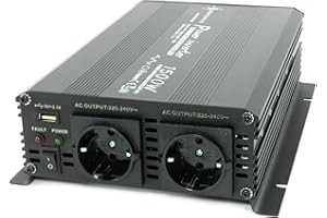 SOLARTRONICS NM 1500 Convertisseur de Tension 24V 230V Sinus modifié 1500W - 3000W Puissance de crête - Onduleur 24V à 230V convertisseur de Courant avec Prise Schuko & USB