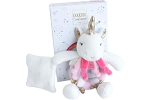 Doudou et Compagnie - Peluche a forma di unicorna con peluche - 17 cm - rosa - regalo di nascita - Grazioso scatola regalo - Lucie La Licrone - DC3310