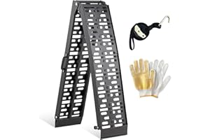 GARDHOM Rampe de Chargement Noire en Aluminium pour Voitures ATV, avec Une capacité de Charge de 340 kg/Paire, Durable avec poignée et Rampe Aluminium