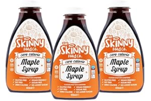 Skinny Food Syrup, Maple Syrup x3 - Sugar Free, Low Calorie, Diabetic-Friendly Maple Syrup - Perfect for Vegan Food - Zero Calorie Maple Syrup, 3 Pack + Cheeroo Magnet