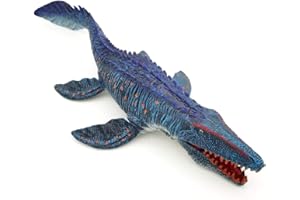 SIENON Jurassic Mosasaurus Toy 34cm, Realistic Marine Dinosaur Figures, Large Ocean Dinosaur Figurine, Plastic Hand-Painted Tylosaurus Model for Bath Pool Toy, Cake Topper, Collection