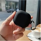CaseOnn Kılıf Askı Aparatlı Mat Silikon Siyah Siyah Soundcore Liberty 4 Pro ile uyumlu
