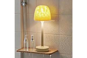 Funlenry Spa-Like Shower Lamp - Waterproof Bathroom Lamp with 16 Color Ocean Wave Projector, Rechargeable Table Lamp with Remote & Touch Control, Cordless Light for Shower, Bathroom, Bathtub