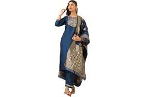 Vaamsi Kurta-Hose und Dupatta-Set für Damen, Polyseide, Seide