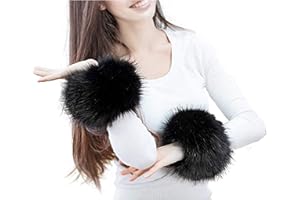 SwirlColor Polsino Pelliccia Nero Morbido Polsini con Elastico in Pelliccia Sintetica Polsini per le Donne in Inverno