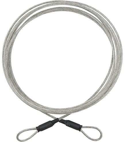 TOP-VIGOR Sicherheitskabel 2,5mm X 1m - 2 Stück, Beschichtet, Doppelschlaufe Für Fahrrad & Gepäck