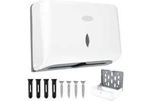 FYEME Paper Towel Dispenser Wall Mount Paper Towel Holder Hand Towel Dispenser Commercial Toilet Tissue Dispensers Multifold Tri-Fold Paper Towel Holder for Bathroom Office Kitchen (white)