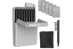 GENERISCH Cerustop - Filtros de cerumen para audífonos, juego de 5 (40 unidades), protección extremadamente fuerte, incluye cepillo de limpieza y paño de limpieza, para Widex, Phonak, Resound, etc., color gris