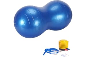 JF HOME BLISS Peanut Ball Therapy with Pump, Sensory Gym Ball for Yoga, Pilates, Core Training & Balance, PVC Exercise Ball for Autism, Posture Fitness Equipment for Kids Children Adults (90x45CM)