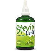Stevio® Stevia Liquid Drops 100ml, Pure Stevia, 100% Natural, Zero Calorie Sweetener, Diabetic and Keto Friendly, Glass Bottl