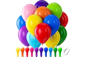 KELFARA Ballons Colorés Ballon de Baudruche Anniversaire - 100 Pièces 12 Pouces Ballon Couleur Assortiment Multicolore en Latex Ballon Arc en Ciel Helium pour Fête d'été Anniversaire des Enfants Baby Shower