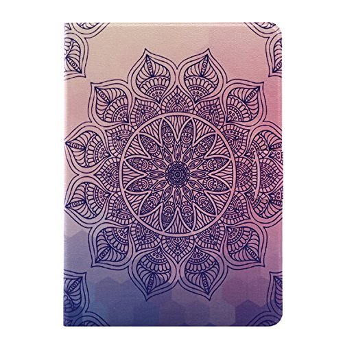 iPad Air 2 Hülle, ZXK CO Slim Fit Foilo Schutzhülle PU Ledertasche Etui Tasche mit Ständer Funktion und Eingebautem Magnet für iPad Air 2/iPad 6 (9.7 Zoll ) – Mandala Lila - 2