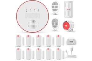 YISEELE Allarme casa Senza fili,15pcs Allarme casa WiFi,Sistema di Allarme per con APP con Sirena 120dB, Sensori Finestra, Anti-pet PIR,Telecomandi,Compatibile con Alexa