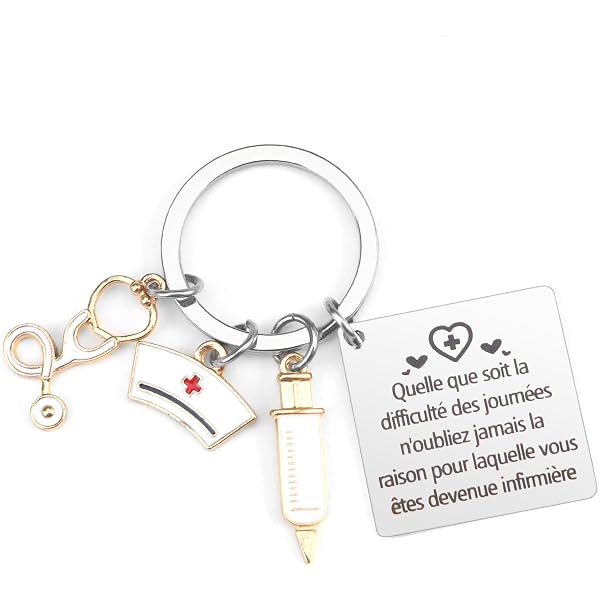 Porte-clés Infirmière – Cadeau Créatif Journée Internationale Des Infirmières, Texte « Je Suis Une Infirmière Au Top »