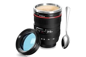 SLOSH Tasse Café De La Caméra Caméra Objectif Tasse Café Lait Eau Tasse d’Appareil Photo Acier Inoxydable Lens Cup Mug Tumbler