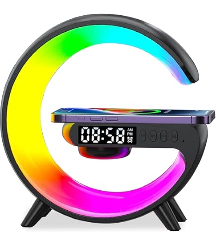 Dimmbare Nachttischlampe Mit Bluetooth - USB Ladung, Wecker, 24,5cm