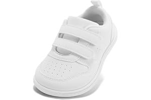 STQ Boys & Girls Trainers Toddler Wide Toe Box Barefoot Shoes School First Walking Baby Infant Lightweight for Football Kid Running Child with Non-Slip Soft Tennis Prewalker Sneakers Outdoor