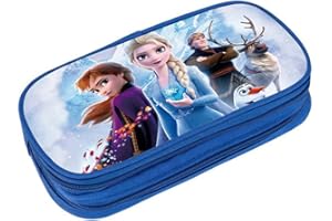 OXINO Frozen Trousse Scolaire, Grande Capacité Trousse Ecole Garçon Fille, Anime Sac Papeterie, Trousse Organisateur avec 2 Compartiments, Trousse à Crayons Sac de Papeterie de Bureau Portable