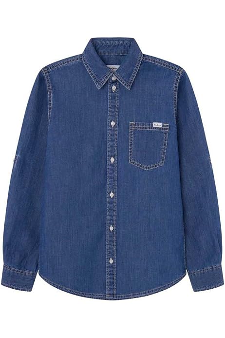 Camisa Negra Niño Camisa De Mezclilla Ligera Para Niños Manga