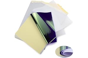 LIUMATE 50 Blatt Tattoo Transferpapier, A4 Tattoo Papier Kohlepapier Tattoo Schablonen Pauspapier, Matrizenpapier, Thermoschablonenpapier Carbon Thermokopierpapier für Tätowierung