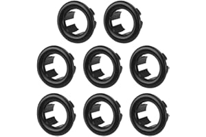 LEEQ 8pcs Waschbecken Überlauf Ring - Waschbecken Überlauf Abdeckung universal für Badezimmer Waschbecken(Schwarz)