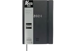 Finocam - Agenda Dotted 16 Meses 2023 2024 Semana Vista Horizontal Septiembre 2023 - Diciembre 2024 (16 meses) Negro Internacional