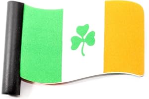Must Have Souvenirs Irish Gifts - Tricolour with Shamrock Wavy Flag Aerial Topper