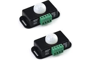 QWORK® Body Infrared Light Switch, 12V/24V PIR Motion Sensor Switch for LED Light Strip Automatic, 2 Pack