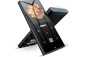 SWOFY Mp3 Player Bluetooth 5.0, 32GB HiFi Lossless Sound Digital Music Player with 2.4" Screen FM Radio Voice Recorder, Touch Button, Support up to 128GB, Black