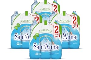 Acqua Sant'Anna Pack 2,0L Naturale | 24 bottiglie | Acqua Minerale Naturale Oligominerale Minimamente mineralizzata | Bottiglie di Plastica 100% Riciclabile