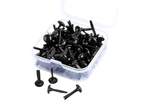 Nuyoah Musterbeutelklammern Schwarz Musterklammern Mini Brads Runde 100Stk Rundkopfklammern Metall Flügelklammern Klein 8x18mm für Schule Büro Papier Briefklammern Basteln Handwerk DIY