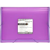 Grafoplas - Folder, Pastel Lavender, Foolscap Size, 13 Gusseted Positions, Includes Label for Viewers and Cards, Waterproof P