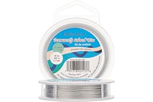 BENECREAT 10m 0.8mm Alambre de Acero Inoxidable (Gris) Cable Metálico Trenzado por 7 Hilos Accesorios de Manualidad para Diseño de Bisutería