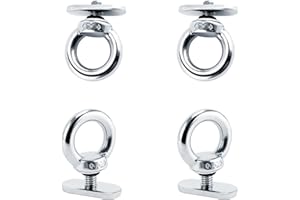 Morobor Ojal de amarre de montaje en pista, 4 piezas accesorios de montaje en pista de kayak, accesorio de riel de amarre de acero inoxidable para pesca, canoa, barco, cuerda elástica