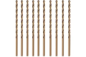 JANZOOM HSS-Co Lot de 10 forets hélicoïdaux 5 % en cobalt pour perçage sur acier inoxydable, aciers durs, métal (4 mm)