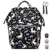 Produktbild Baby Wickelrucksack Wickeltasche Multifunktional Mama Rucksack Wasserdicht Segeltuch Stoffe Kein Formaldehyd mit 2 Kinderwagen-haken (Schwarz 3)