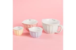 Sass & Belle Juego de 4 tazas medidoras retro pastel