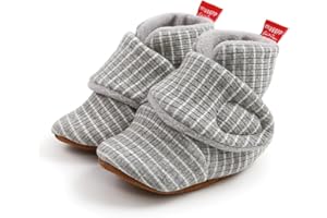 Sehfupoye Kleinkind Baby Jungen Mädchen Baumwolle Booties Schuhe Gestreifte Weiche Sohle Neugeborene Erste Wanderschuhe Warme Fleece Stiefel 0-18M