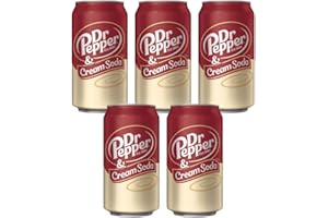 · CANDYBOX · Boisson gazeuse Dr Pepper - American Candy - Boissons gazeuses - Canettes de boissons - Boissons de fête - Saveur Crème Soda - 1775ml 5 pièces