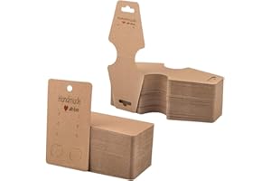 ETERSPR 200 Pcs Cartes d'Affichage de Collier de Boucle d'Oreille, Papier Kraft Bijoux Affichage Support de Carte, Boucles d'Oreilles Affichage Cartes, Collier Affichage Cartes, pour Bijoux Affichage