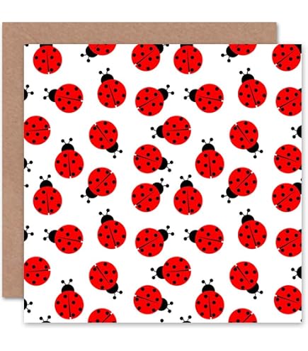 Artery8 Biglietto Auguri Compleanno Donna - Coccinella E Margherita, 17.5x12.5 Cm, Bianco Interno, Con Busta Premium
