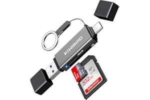 KiWiBiRD Lector de Tarjetas USB C, Adaptador SD Micro SD a USB 3.0 Tipo C para SDHC SDXC MicroSD UHS-I Compatible con MacBook Pro M1 M2, iMac, iPhone 15, iPad Air Pro 2021/2020, Galaxy S23, Xiaomi