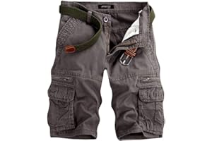 Blingko Short Cargo Militaire Coton Hommes Printemps Été Multi-Pocket Décontracté Short Pants AVCE Zippée Shorts de Randonnée à Séchage Rapide Pantalons Courts de Sports