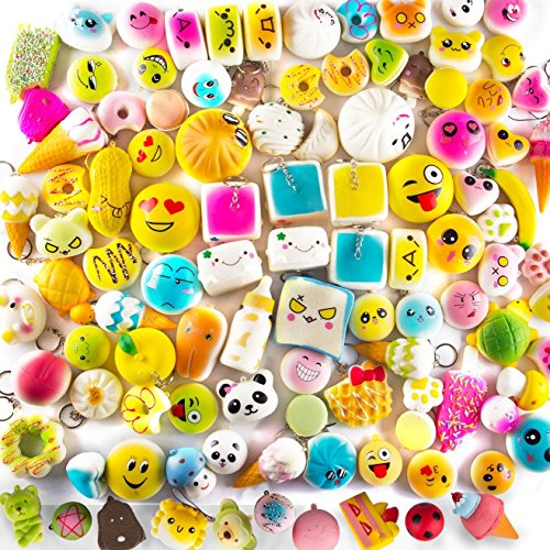 Kawaii Squishy 20pc Random Set Slow Rising Scented - Sensory Play Stress Relief Toy For Autism ADHD, ADD,OCD - Great gift for Kids &amp; Adults. Party favours