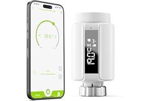 Maxcio Smart Heizkörperthermostat, WLAN digitales Heizung Thermostat, Steuerung per App, kompatibel mit Alexa, Google Assistant - WiFi Gateway erforderlich